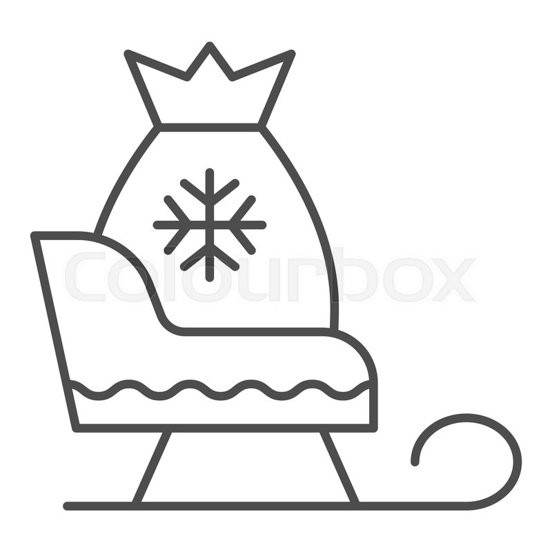 Santa Sleigh With Gifts Thin Line Stock Vector Colourbox 800x800 Santa Sleigh With Gifts Thin Line Stock Vector Colourbox