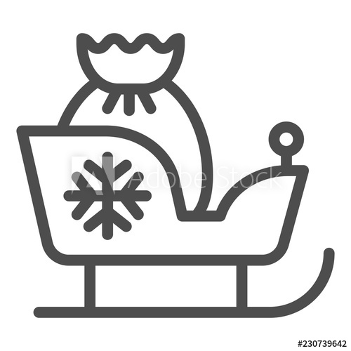 Christmas Sleigh With Gifts Line Icon Santa Sledge Vector 500x500 Christmas Sleigh With Gifts Line Icon Santa Sledge Vector