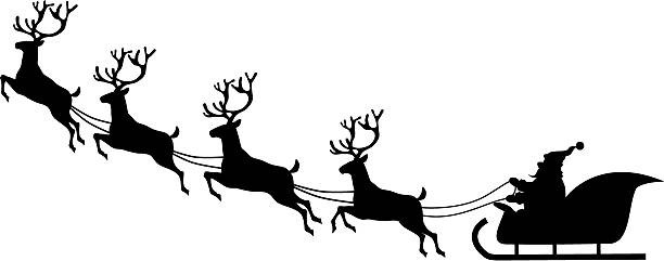 612x241 Santa Sleigh Clipart