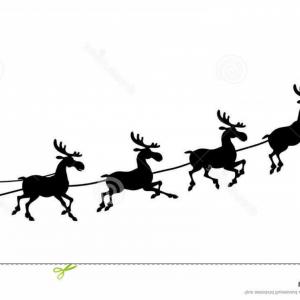 300x300 Stock Illustration Santa Sleigh Reindeer Silhouette Christmas