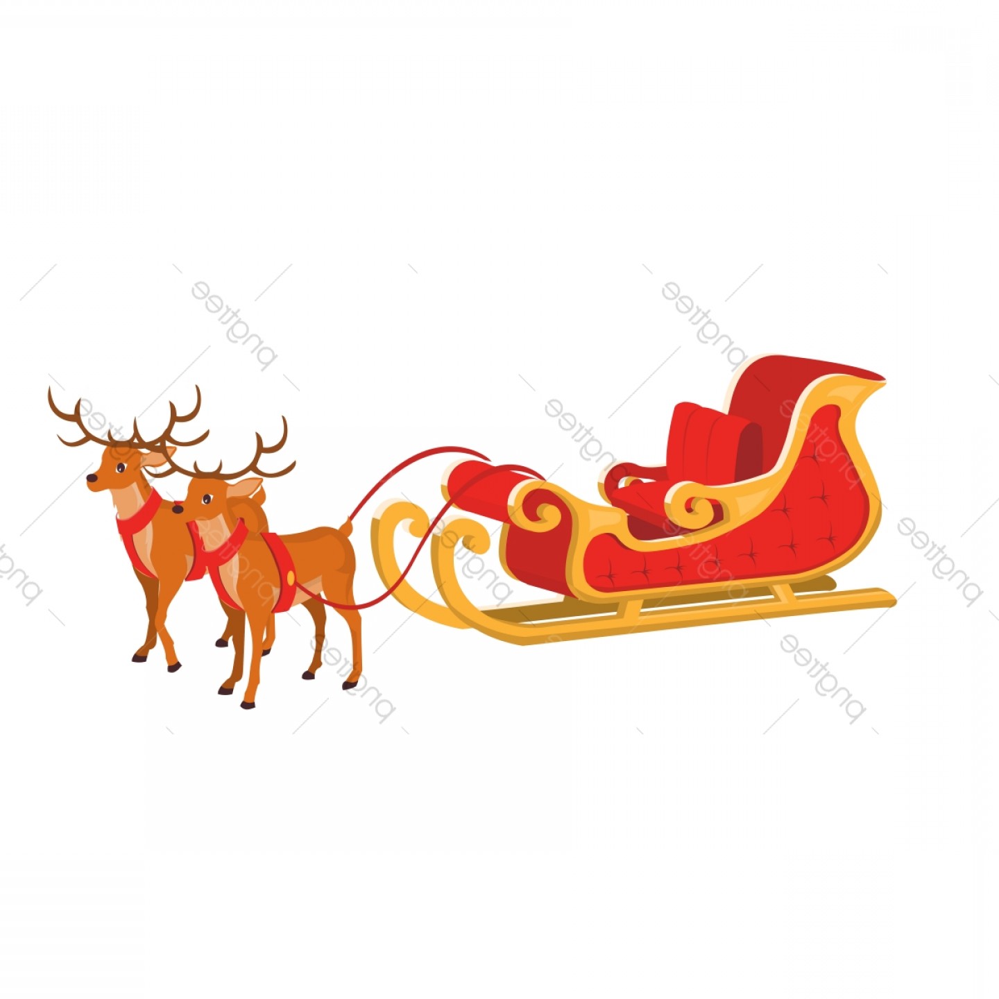 1440x1440 Vector Design Of Santa Sleigh With Reindeer Catchsplace