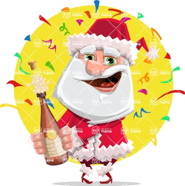 638x640 Santa Claus Cartoon Flat Vector Character Aka Santa Jolly Bells