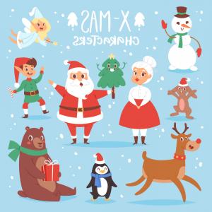 300x300 Santa Claus Wife Vector Christmas Cartoon Isolated Characters