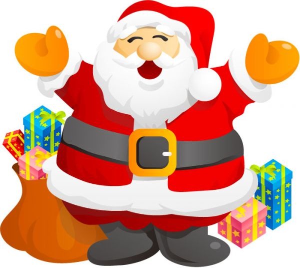 600x535 Santa Claus And Gifts Vector Material My Free Photoshop World