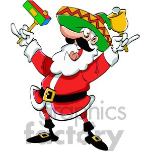 300x300 Mexican Santa Claus Cartoon Clipart Royalty Free Clipart