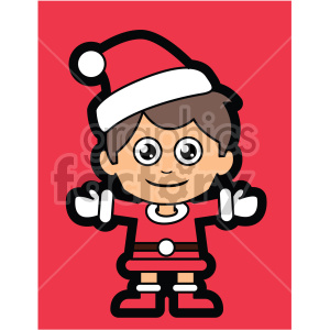 300x300 Guy Dressed In Santa Claus Suit On Red Background Vector Clip Art
