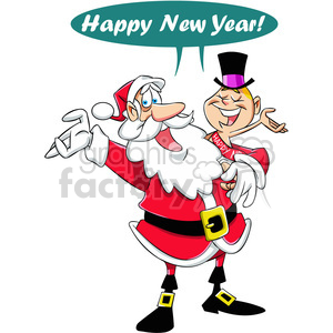 300x300 Happy New Year Santa And Baby New Year Vector Cartoon Art Clipart