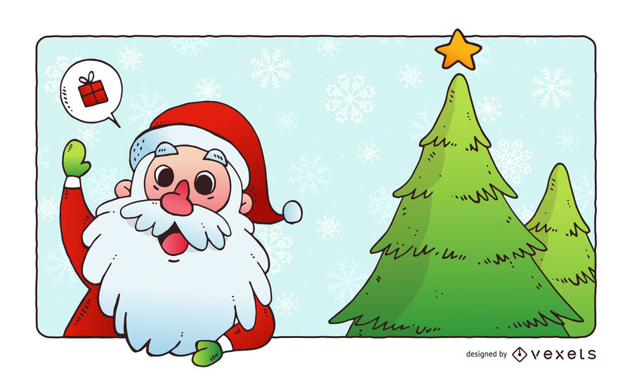 900x529 Christmas Vector Art And Santa Claus