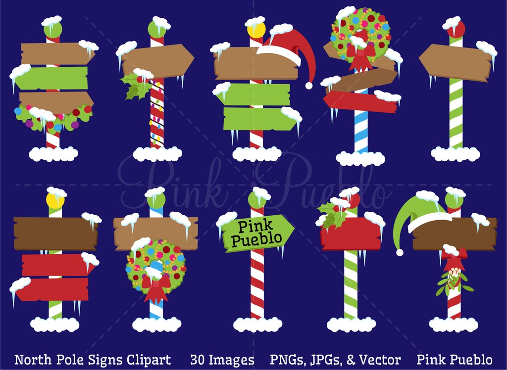 1024x748 North Pole Or Santa's Workshop Signs Clipart And Vectors Pinkpueblo