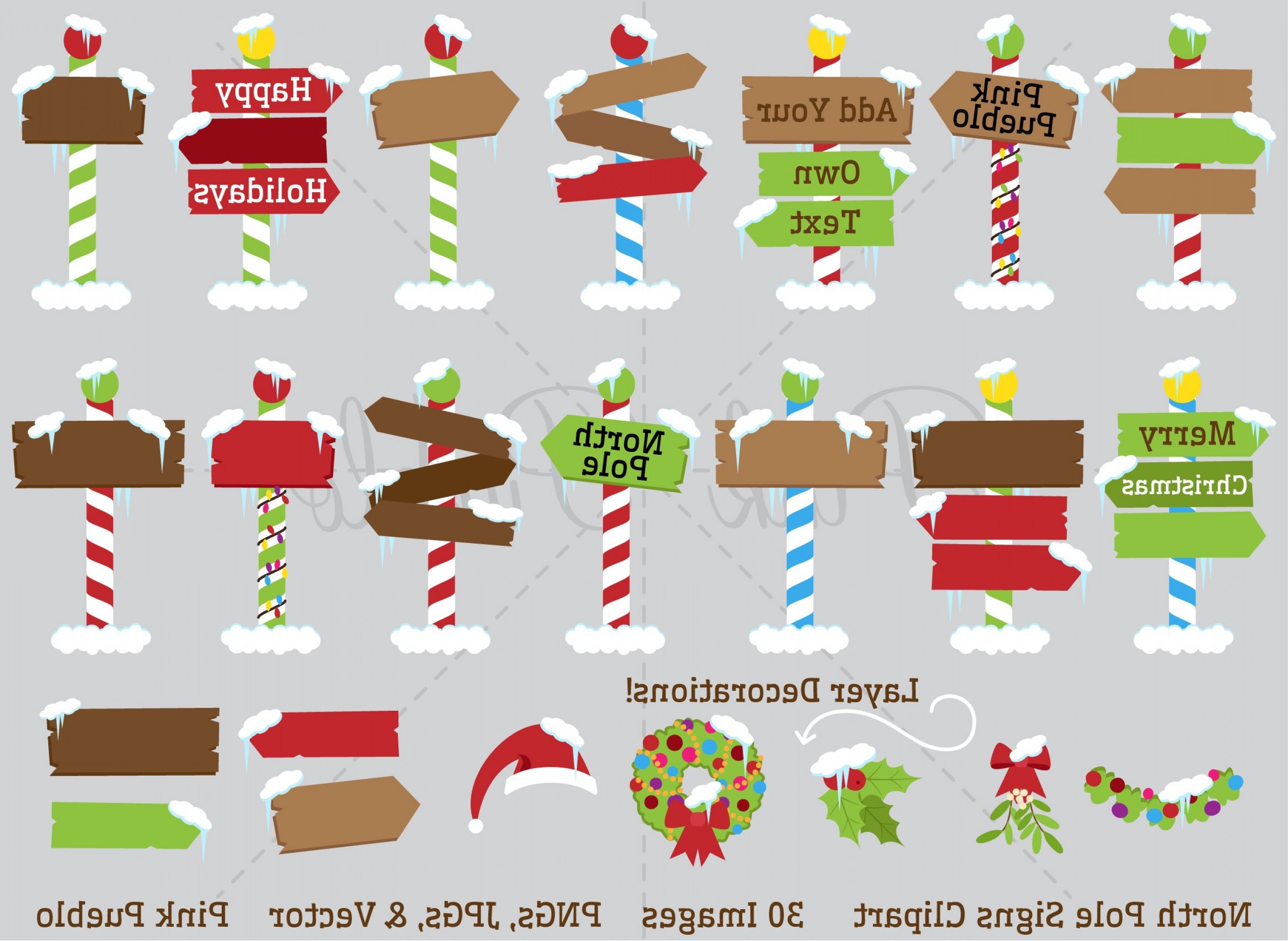 2719x1986 North Pole Or Santas Workshop Signs Clipart And Vectors Hoodamathrun