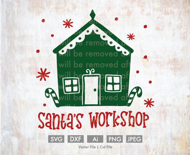 794x647 Santa's Workshop Vectorcutting Silhouette Etsy
