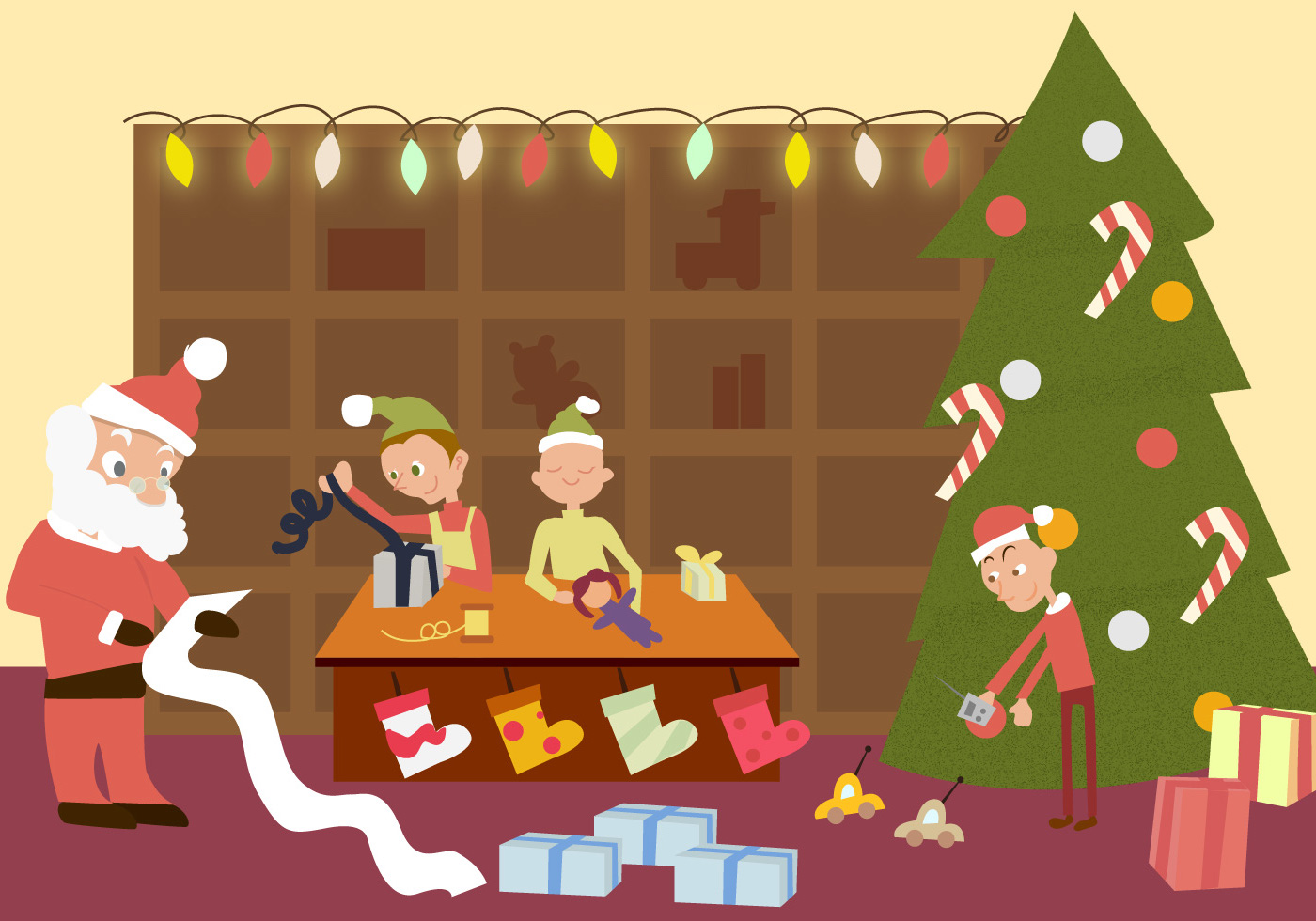 1400x980 Santas Workshop Free Vector Art