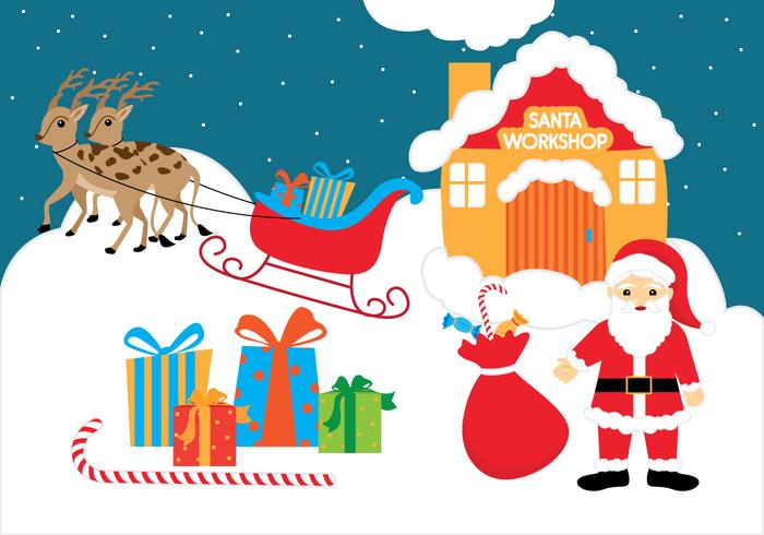 700x490 Santas Workshop Vector Background
