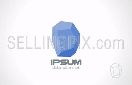 450x291 Sapphire Blue Gem Stone Abstract Vector Logo Design Template