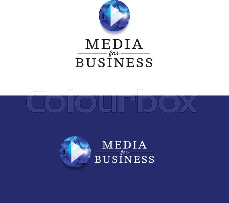 800x709 Vector Royal Diamond Media Business Logo Play Button Logotype