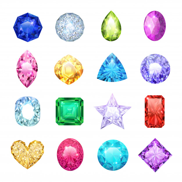 626x626 Gem Realistic Icon Set With Different Sizes And Colors Ruby