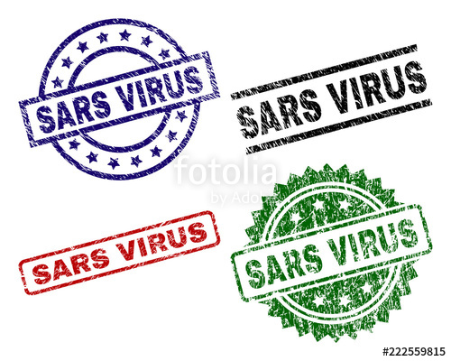500x400 Sars Virus Seal Prints With Damaged Texture Black, Green,red,blue
