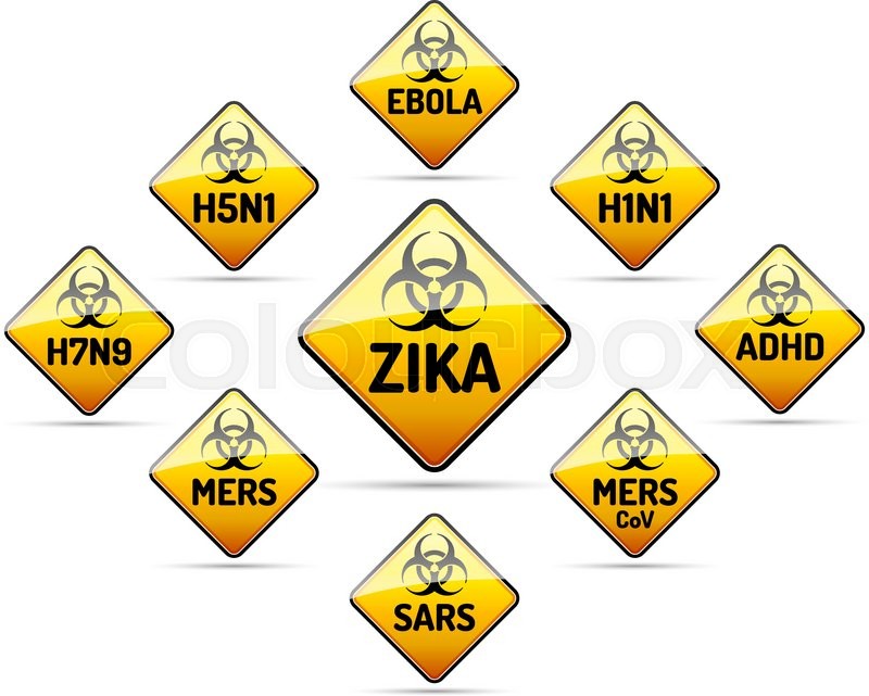 800x641 Zika Ebola Mers Sars Biohazard Stock Vector