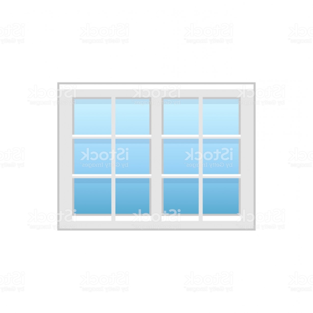 1228x1228 Vector Illustration Of Vinyl Casement Or Sash French Window Flat