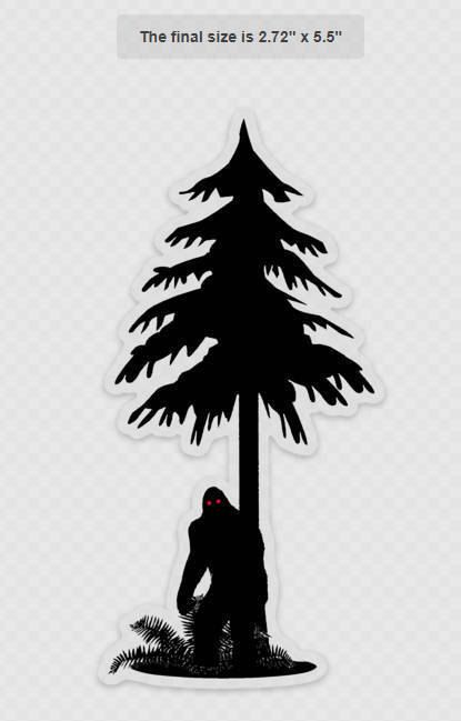 415x649 Tree Peeker Bigfoot Stickerdecal