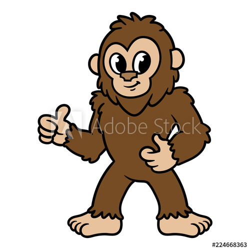 500x500 Cartoon Sasquatch Or Bigfoot