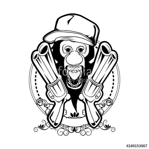 500x500 Sasquatch Gorillas Bigfoot Gun Stock Image And Royalty Free