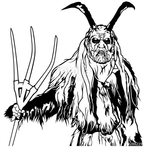 497x500 Satan Standing And Holding A Pitchfork