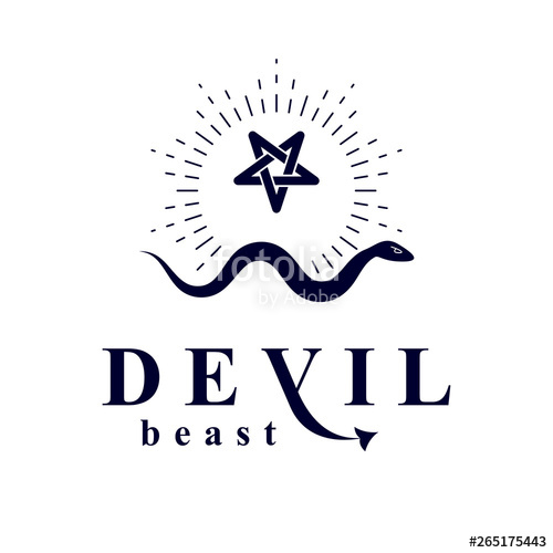 500x500 Vector Snake Created With A Pentacle Symbol Satan Graphic Vector
