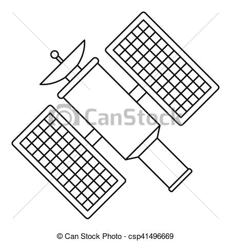 450x470 Satelite Icon, Outline Style Satelite Icon Outline Illustration