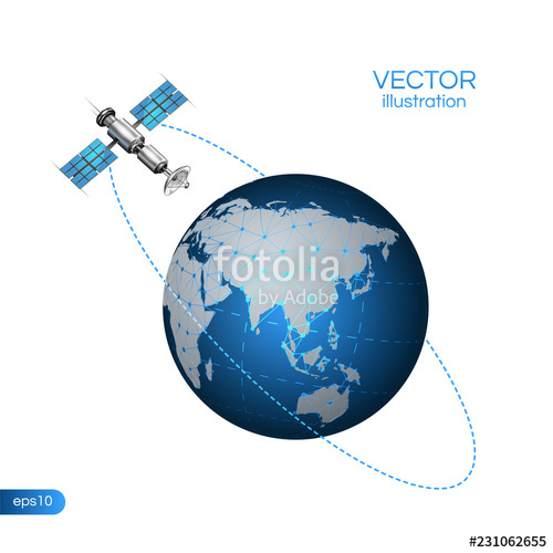500x500 Satellite In Orbit Around Earth Space Satelite Surrounding
