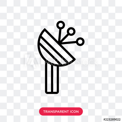 500x500 Satellite Dish Vector Icon Isolated On Transparent Background