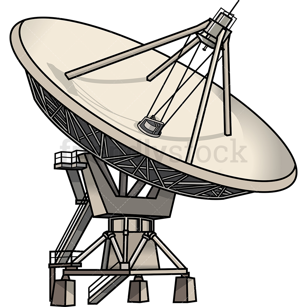 1000x1000 Satellite Dish Cartoon Vector Clipart