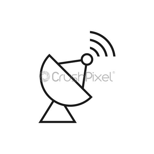 500x500 Satellite Icon Design Template Vector Isolated