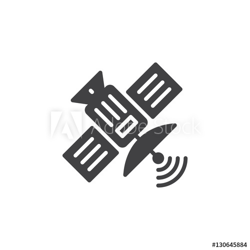 500x500 Satellite Icon Vector, Filled Flat Sign, Solid Pictogram Isolated