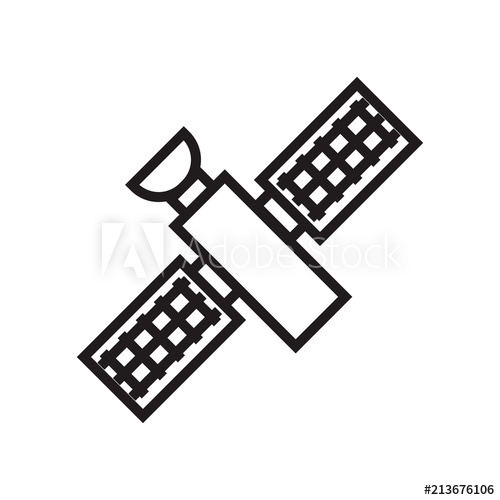 500x500 Satellite Icon Vector Sign And Symbol Isolated On White Background