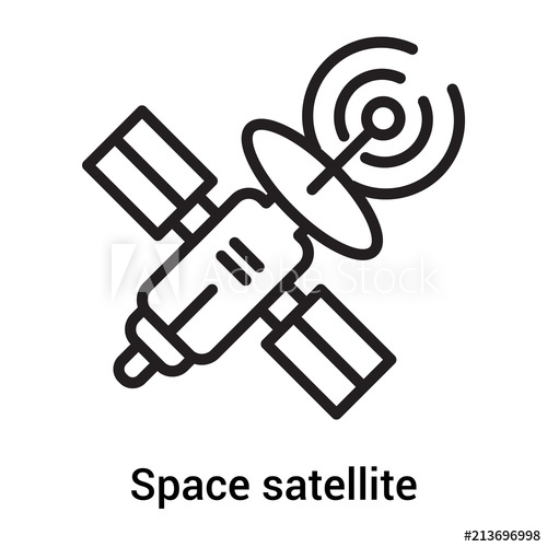500x500 Space Satellite Icon Vector Sign And Symbol Isolated On White
