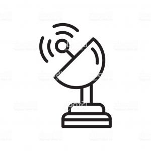 300x300 Satellite Dish Vector Icon Isolated On Transparent Background