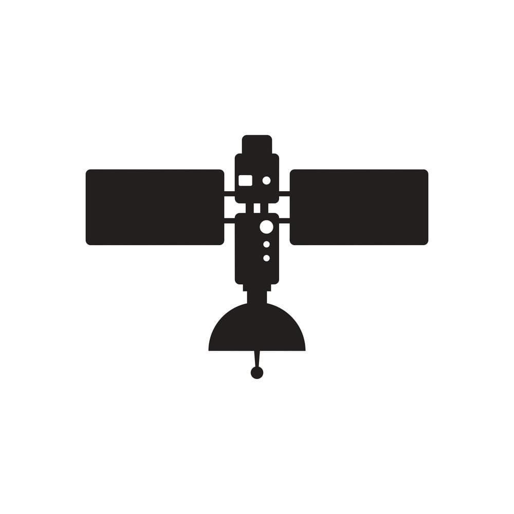 1000x1000 Paper Sticker On White Background Satellites Vector