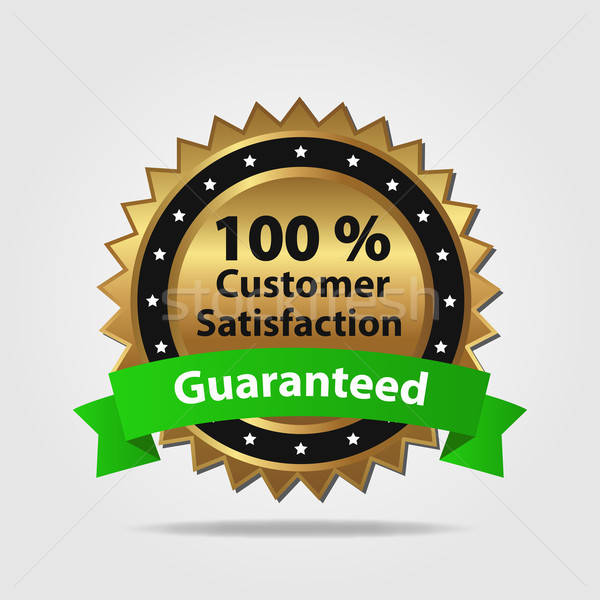 600x600 Green And Gold Customer Satisfaction Guarantee Vector Illustration