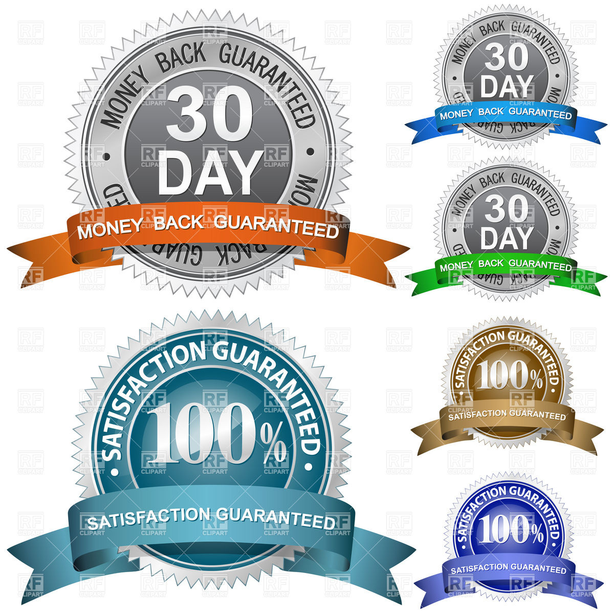 1200x1200 Money Back And Satisfaction Guaranteed Badge Vector Image