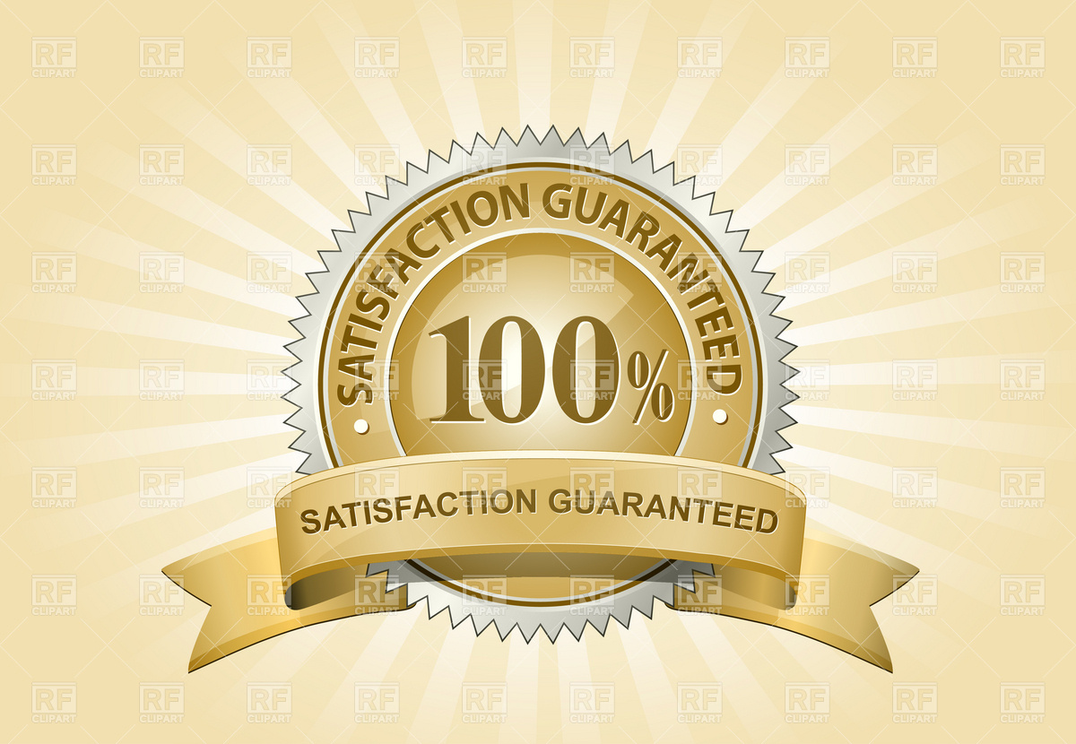 1200x830 Satisfaction Guaranteed Sign On Yellow Background Vector Image