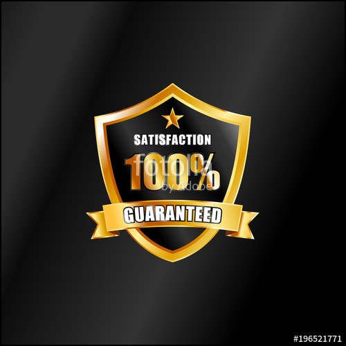 500x500 Satisfaction Guaranteed Vector Badge In Gold Color Stock Image