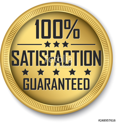 475x500 Satisfaction Guaranteed Gold Label, Vector Illustration