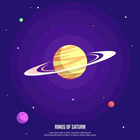 490x490 Rings Of Saturn With Purple Background Vector
