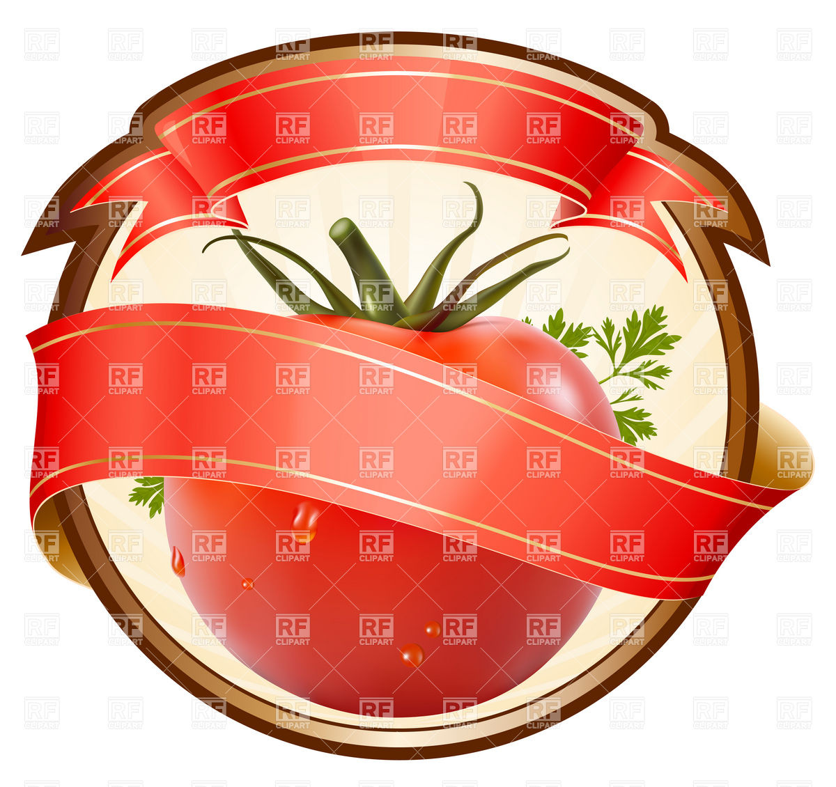1200x1130 Label With Tomato And Ribbon For Ketchup Or Sauce Vector Image