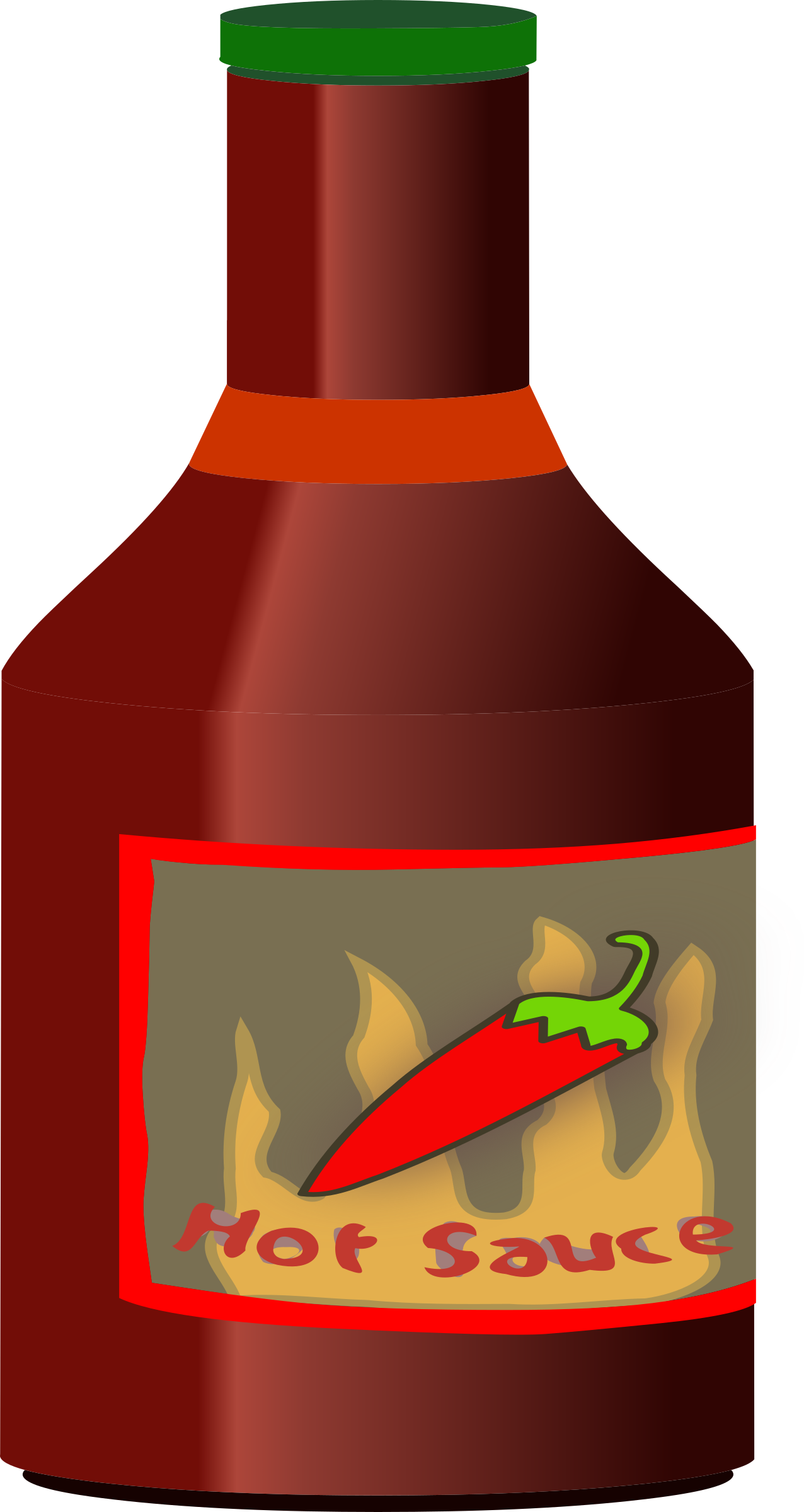 1276x2400 Bottle Of Hot Sauce Vector Clipart Image