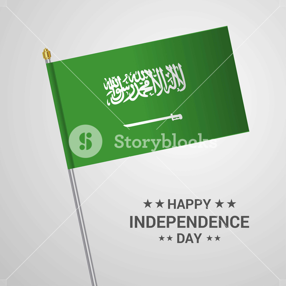 Saudi Arabia Independence Day Typographic Design With Flag Vector 1000x1000 Saudi Arabia Independence Day Typographic Design With Flag Vector