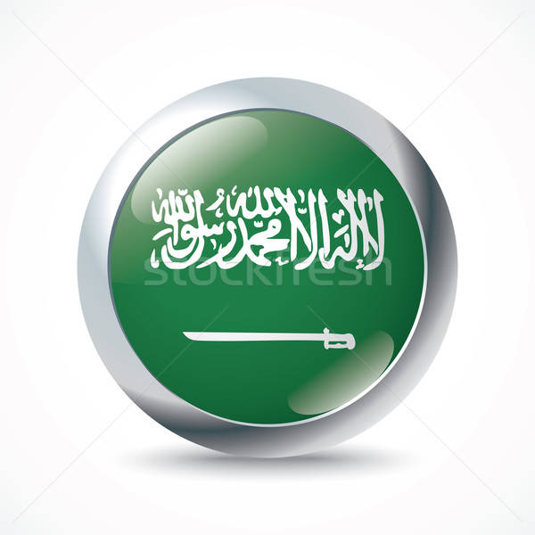 600x600 Saudi Arabia Flag Button Vector Illustration Ojal