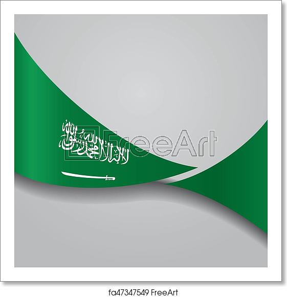 561x581 Free Art Print Of Saudi Arabian Wavy Flag Vector Illustration