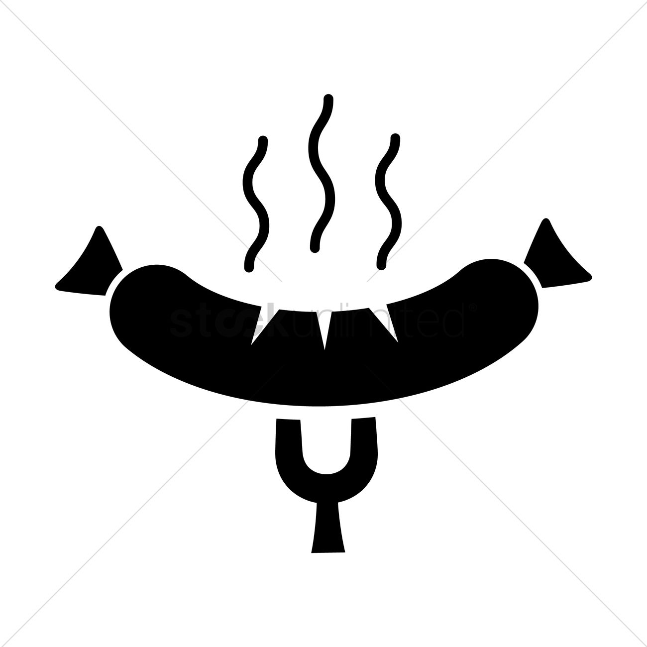 1300x1300 Meat Fork With Sausage Vector Image